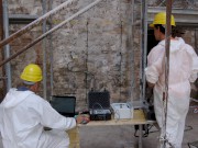 La prova effettuata sul castello di Colloredo (UD) per valutare l’efficacia degli interventi di rinforzo