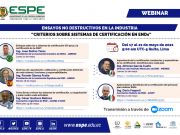 Convegno sulla certificazione per le prove non distruttive organizzato dall’Escuela Politecnica del Ejercito di Quito Convegno sulla certificazione per le prove non distruttive organizzato dall’Escuela Politecnica del Ejercito di Quito