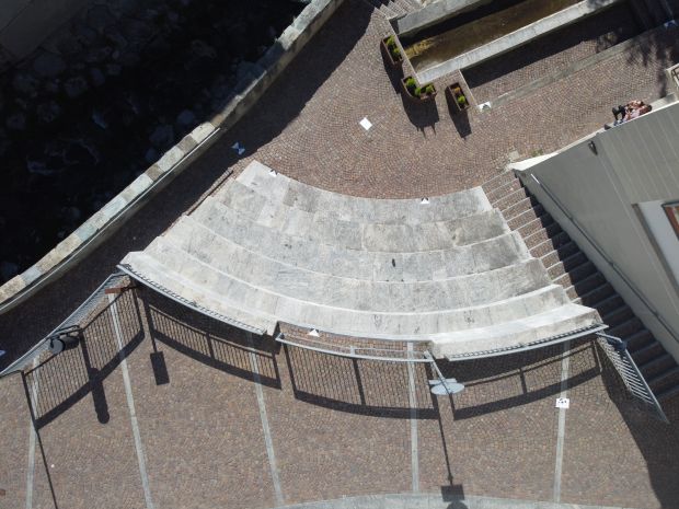 ortofoto della piazza sul lato delle gradonate